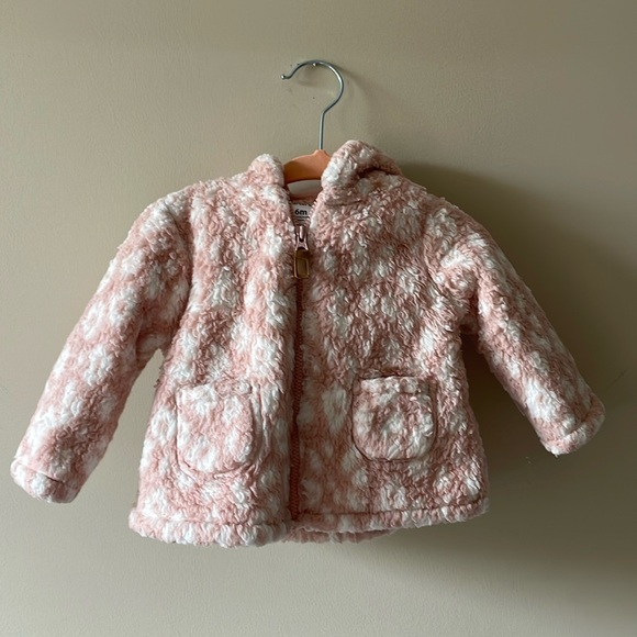 BABY CARTER’S Bear Hood Pink Cheetah Hoodie 6 Months - Picture 1 of 6